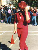 "The Lady in Red" - A Sixth former getting into the spirit of things