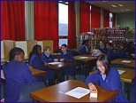 Pupils making use of the school library